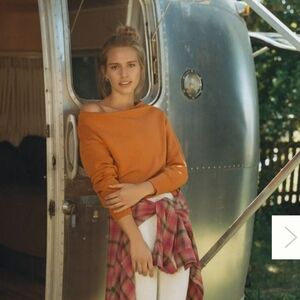 Pilcro Donna Boatneck Tunic Sweater Size M Pumpkin Orange